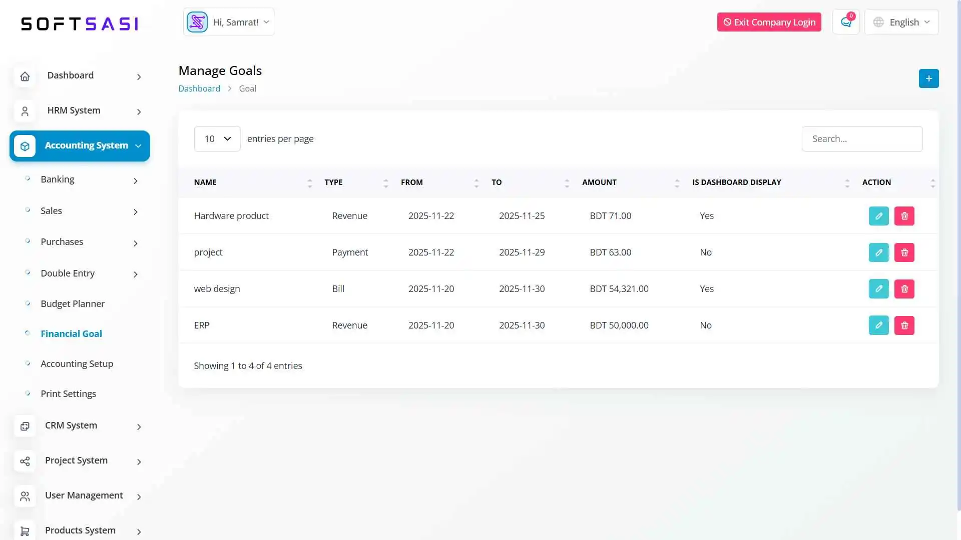 Financial Goal